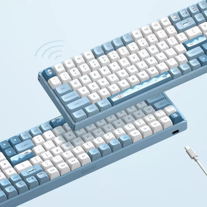 IQUNIX F97 Wintertide bezvadu spēļu tastatūra, RGB, MX Brown slēdži, US