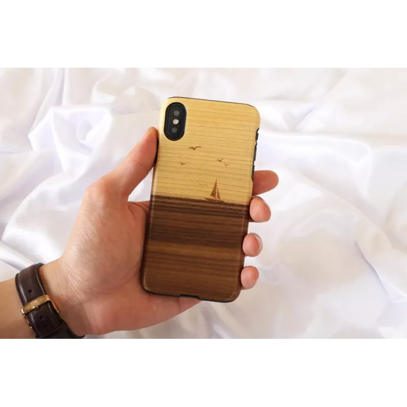 Viedtālruņa maciņš man and wood iPhone X/XS — modelis mare, melns