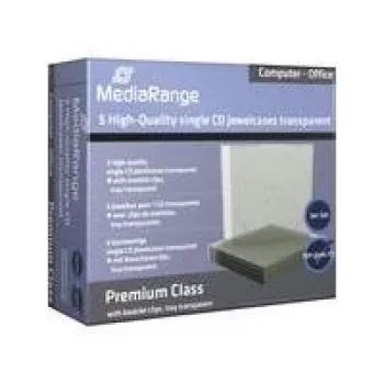 MEDIARANGE BOX31-T - dārglietu futrālis - 1 Disks - Caurspīdīgs - Plastmasa - 120 mm - 140 mm