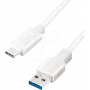 Logilink - USB kabelis - USB Type A (V) uz USB-C (V) apgriežams - USB 3.2 Gen 1 - 3 A - 15 cm - Balta (CU0172)
