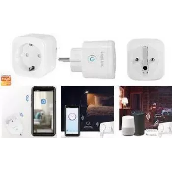 Viedā Wi‑Fi kontaktligzda LOGILINK SH0101 balta – attālināta ieslēgšana/izslēgšana, lietotnes vadība, viena izeja