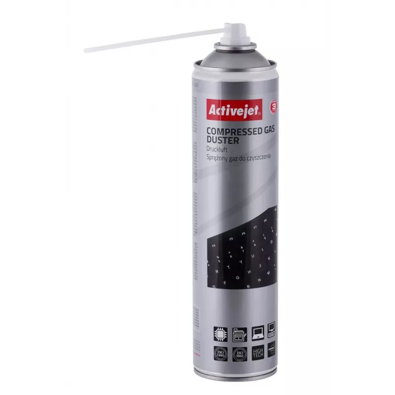 Activejet AOC-201 saspiestais gaiss (600 ml) gaisa tīrīšanas aerosols, viegli tīrīt grūti pieejamas vietas