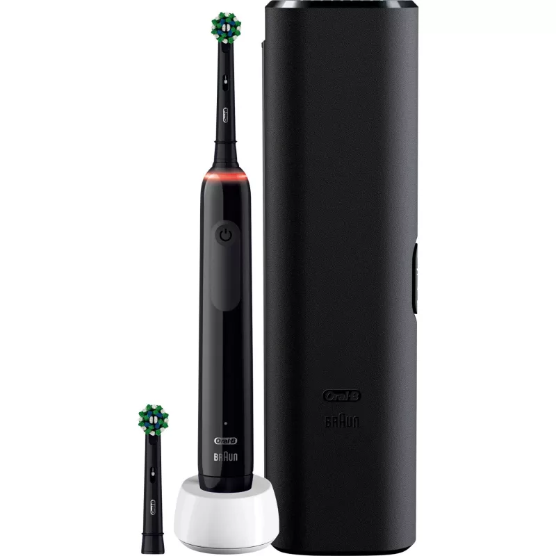 Oral-B Pro 3 3500 pieaugušo rotējošā zobu suka melnā krāsā