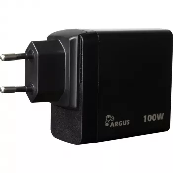 PD lādētājs INTER-TECH PD-3100 100W USB-C melns ātrs strāvas adapteris