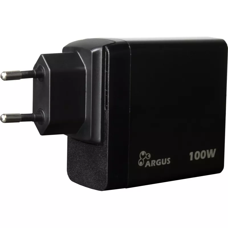 PD lādētājs INTER-TECH PD-3100 100W USB-C melns ātrs strāvas adapteris