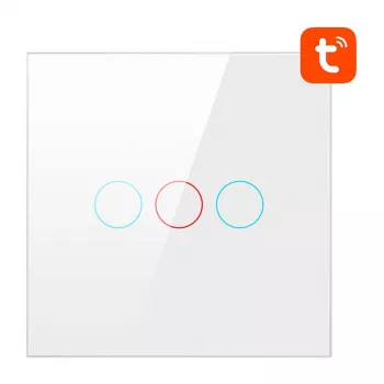 Viedais gaismas slēdzis Avatto TS02-EU-W3 WiFi 3-vietu — pie sienas stiprināms Wi‑Fi slēdzis vairāku vietu vadībai