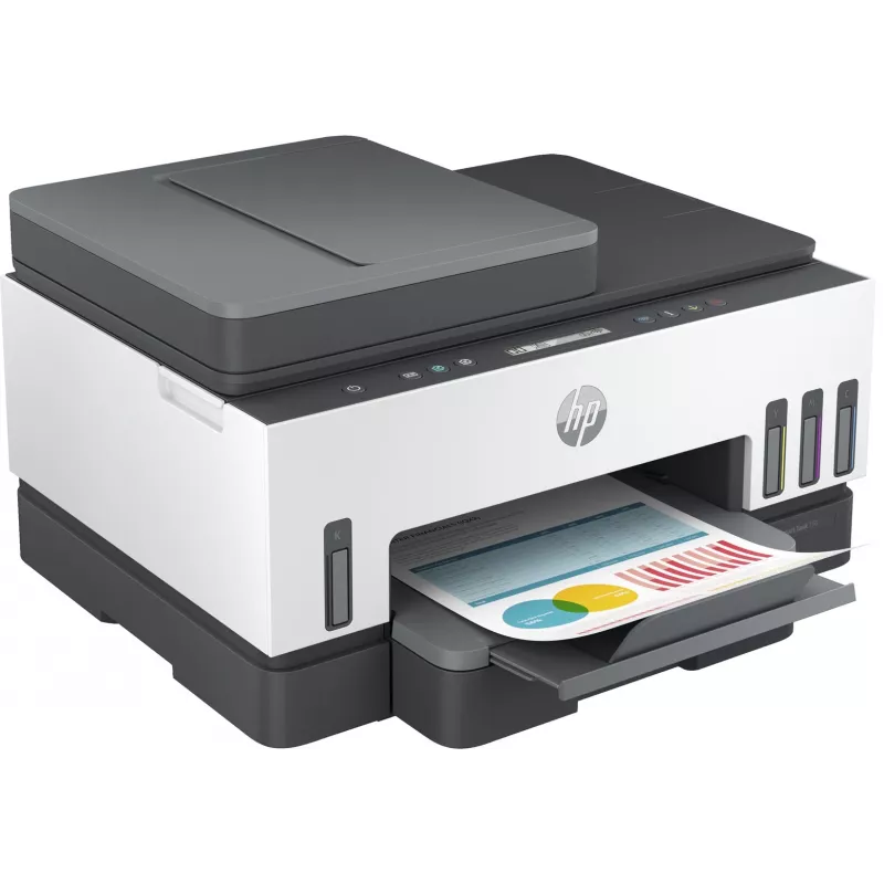 HP Smart Tank 750 daudzfunkciju printeris ar nepārtrauktu krāsu tinti, Wi-Fi, Smart App, automātisku abpusējo druku, ADF automātisko dokumentu padevēju