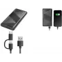 Logilink - Powerbank - 2-in-1 kabelis - 10000 mAh - 18 W - 3 A - PD 2.0, QC 3.0 - 2 izejas porti (USB Type A, 24 kontaktu USB-C) - uz kabeļa: USB Type A / USB-C - Melns (PA0275)
