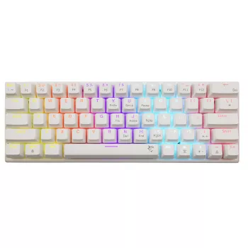 Mehāniskā spēļu tastatūra White Shark Wakizashi WAKIZASHI-2-US-W-BLUE — ASV izkārtojums, zilie slēdži
