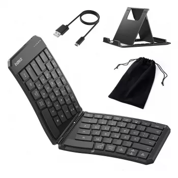 Inateck pilna izmēra izliekta Bluetooth tastatūra N0131 QWERTZ šķērveida mehānisms melna