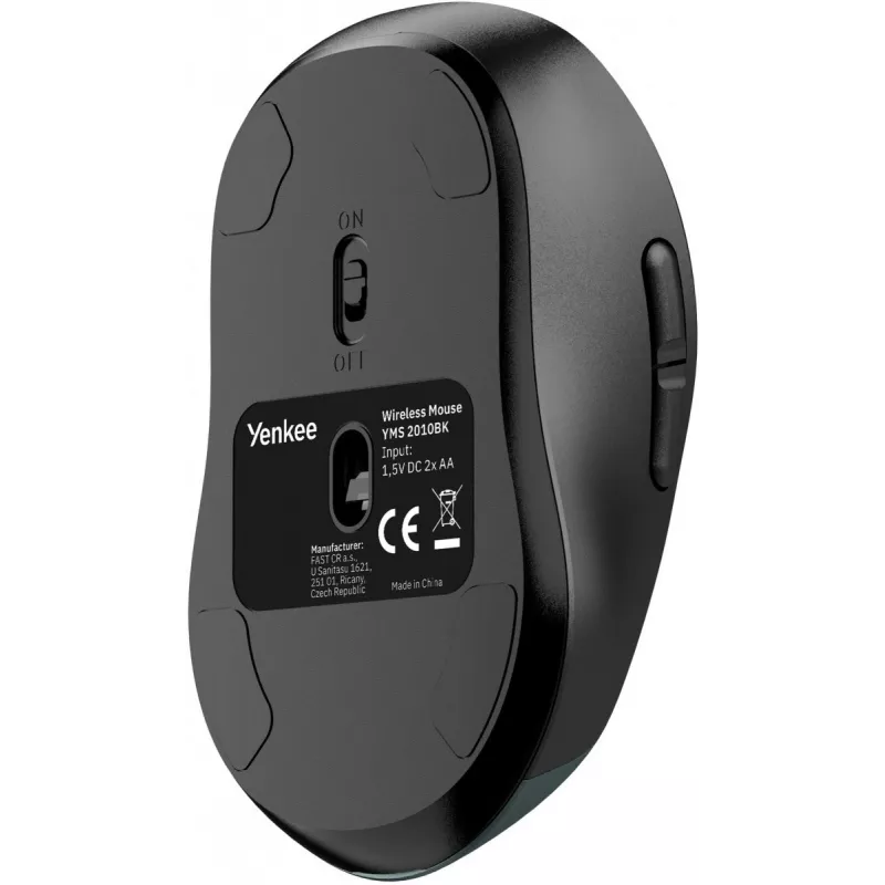 Vadu ergonomiska datorpele YENKEE YMS2010BK — kompakts dizains, vadu savienojums