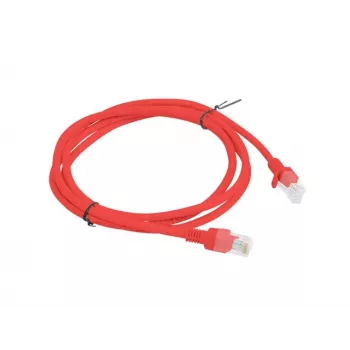 Tīkla ielāpu vads LANBERG Cat.5e UTP 1,5 m, sarkans, CCA vadītājs, 26 AWG, 100 MHz