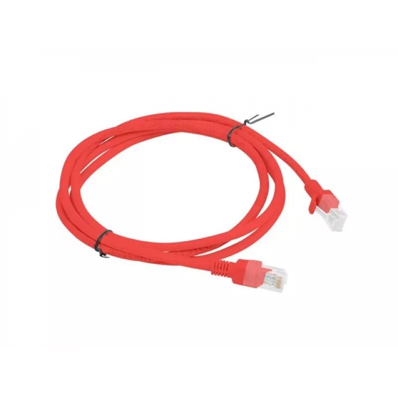Tīkla ielāpu vads LANBERG Cat.5e UTP 1,5 m, sarkans, CCA vadītājs, 26 AWG, 100 MHz