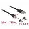 USB kabelis DeLOCK 85723 USB 2.0 1.1m USB A USB C/Micro-USB B Melns