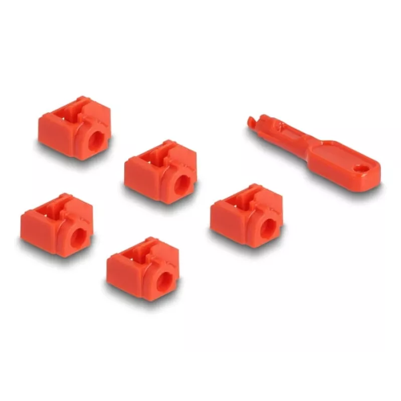 Porta bloķētājs DeLOCK 20928 RJ-45 sarkans plastmasa 11 gab.