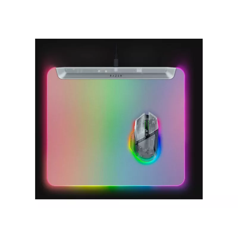 Spēļu peles paliktnis Razer Firefly V2 Pro balta — RGB apgaismojums, USB barošana, neslīdoša pamatne