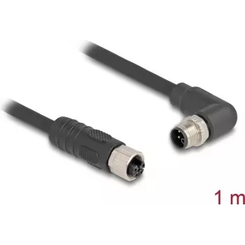 DeLOCK 80528 sensora/izpildmehānisma kabelis 1 m RST M12 melns