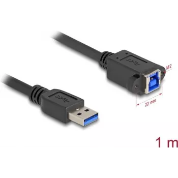 DeLOCK USB kabelis USB Type-A vīrišķais uz USB Type-B sievišķo 1m melns
