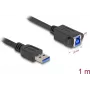 DeLOCK USB kabelis USB Type-A vīrišķais uz USB Type-B sievišķo 1m melns