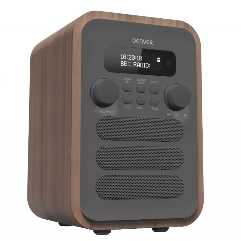 Denver DAB-48pelēka Personālais digitālais pelēks, koka