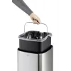 Taisnstūrveida atkritumu tvertne Durable NO TOUCH 35L nerūsējošais tērauds melns sudrabs