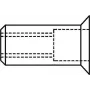 Aklā kniedes uzmava GESIPA M8, 90° iegremdēta galva, korpuss 11×18,5 mm, paneļiem 1,5–4,5 mm