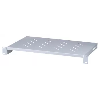 Rack shelf LANBERG AK-1004-S — 1U 19 inch pelēka, 483 mm width, 300 mm depth, 25 kg capacity