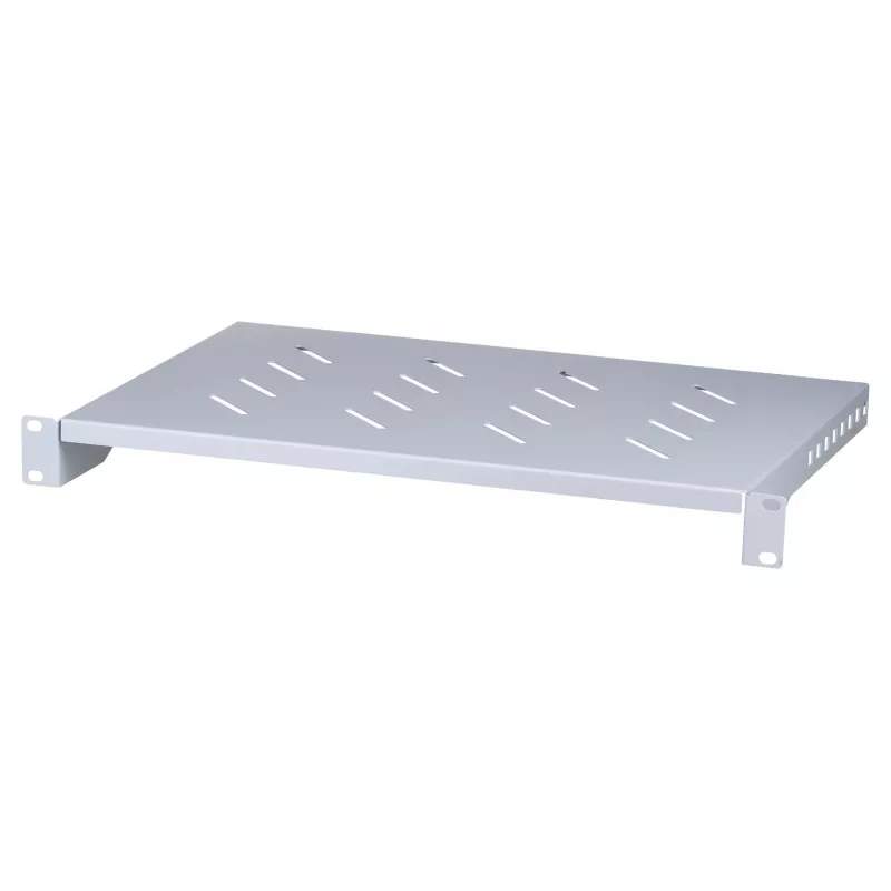 Rack shelf LANBERG AK-1004-S — 1U 19 inch pelēka, 483 mm width, 300 mm depth, 25 kg capacity