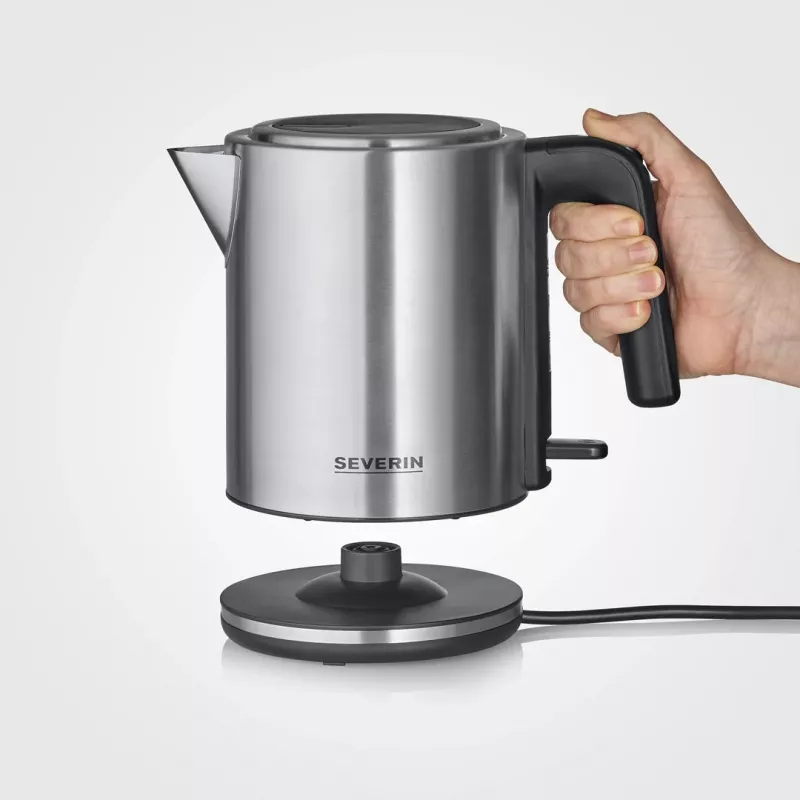 Severin WK 3489 elektriskā tējkanna 1 L 2400 W Melns, Sudrabs