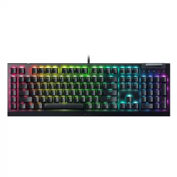 Razer BlackWidow V4 X mehāniskā spēļu tastatūra, Yellow Switch, ASV izkārtojums, vadu, melna