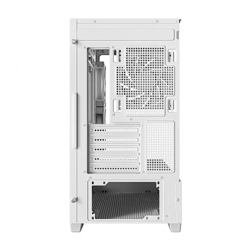 PC Midi Tower korpuss DeepCool CG380 3F WH — Balts, 235×437×451 mm, atbalsta 2,5 collu/3,5 collu, apakšā novietots barošanas bloks, 3x 120 mm ventilatori iekļauti