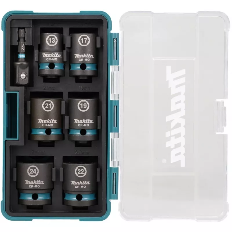 Makita E-16592 triecienuzgriežņu komplekts Impact socket set Melns, Teal