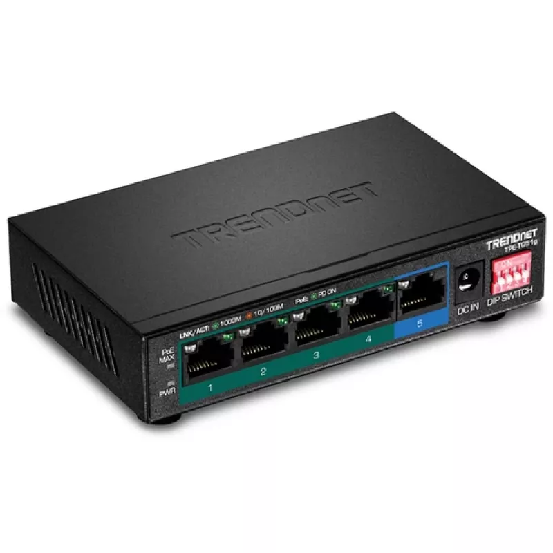 TRENDNET 5 portu Gigabit PoE+ slēdzis 60W