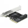 SATA PCI Express x4 karte DeLOCK 5 portu zema profila formas faktors