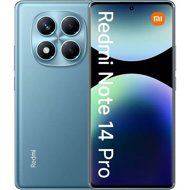 Xiaomi Redmi Note 14 Pro 4G viedtālrunis 8 GB RAM 256 GB, 6,67" AMOLED, 200 MP, 5500 mAh, hibrīda Dual SIM, Android 14, okeāna zils