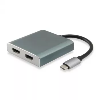 Equip USB Type-C uz 2 x HDMI sieviešu adapteris, 3.2 Gen 1 (3.1 Gen 1), USB Type-C, HDMI izvade, 4096 x 2160 pikseļi