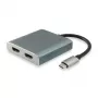 Equip USB Type-C uz 2 x HDMI sieviešu adapteris, 3.2 Gen 1 (3.1 Gen 1), USB Type-C, HDMI izvade, 4096 x 2160 pikseļi