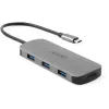 7-in-1 USB-C Dongle Acer — USB 3.2 Gen 1 Type-C, 3x USB-A, HDMI, SD/microSD, 100 W PD, Sudraba krāsa