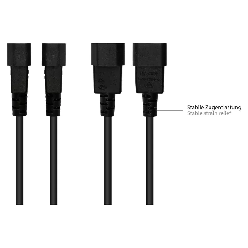 Good Connections IEC ierīces karstā stāvokļa kabelis C14 uz C15 melns 5 m