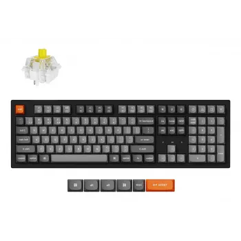 Mehāniskā pilna izmēra tastatūra Keychron K10 Max QMK — USB, RF bezvadu, Bluetooth, 108 taustiņi, RGB, melna
