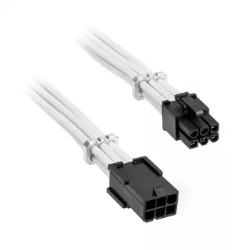 PCIe 6-pin pagarinātāja kabelis BITFENIX Alchemy 45 cm ar baltu apvalku