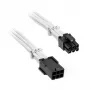 PCIe 6-pin pagarinātāja kabelis BITFENIX Alchemy 45 cm ar baltu apvalku