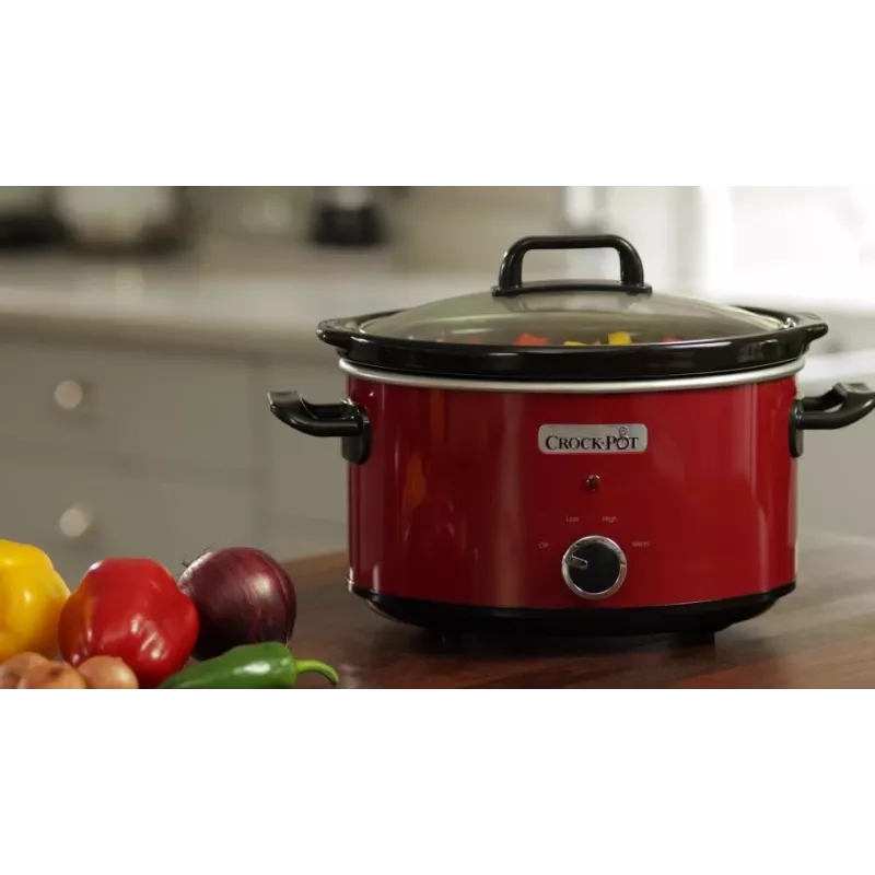 Slow Cooker Crock-Pot SCV400RD 3,5 L keramikas noņemama bļoda, stikla vāks, 2 siltuma iestatījumi