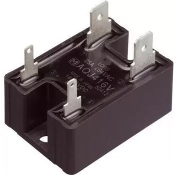 Cietvielu relejs Panasonic AQJ419VJ, nulles šķērsošanas maiņstrāvas pārslēgšana, maks. slodzes strāva 25 A, maks. pārslēgšanas spriegums 264 V maiņstrāva