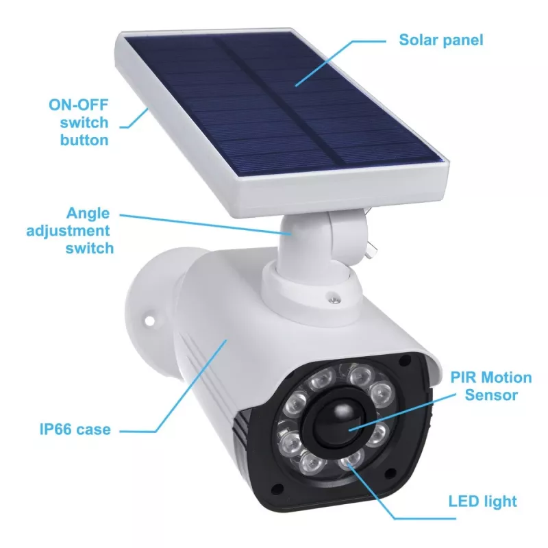 Novērošanas kamera Saules enerģijas manekena kamera ar LED gaismu SOL1800S CEE