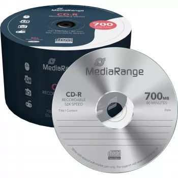 CD-R datu nesējs 700MB 52X 50-GAB. IEPAKOJUMS/MR207 Mediarange