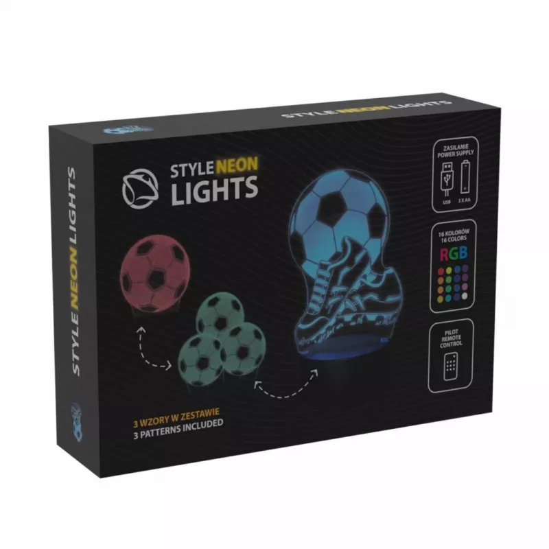 Galda lampa MANTA SNL124RGB RGB 3D gaismas dekoru bumbas, krāsu mainošas gaismas diodes, dekoratīvs apgaismojums