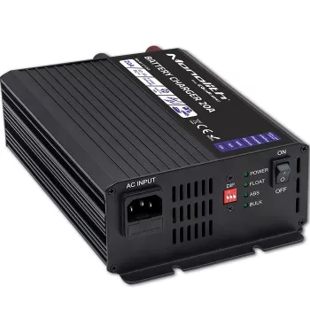 Lādētājs QOLTEC Monolith 20A 12V LiFePO4, AGM, GEL, SLA akumulatoriem