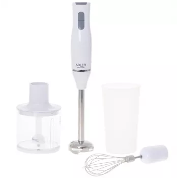 Adler AD 4620 rokas blendera komplekts, 800 W, 2 ātrumi, 450 ml smalcinātājs, 750 ml trauks, putotājs, balts