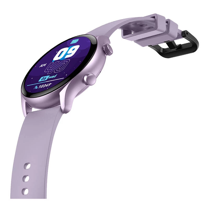 Viedpulkstenis Zeblaze Btalk 3 Plus — 1,39 collu (3,53 cm) IPS 360×360 pikseļi, skārienekrāns, silikona siksniņa, violeta